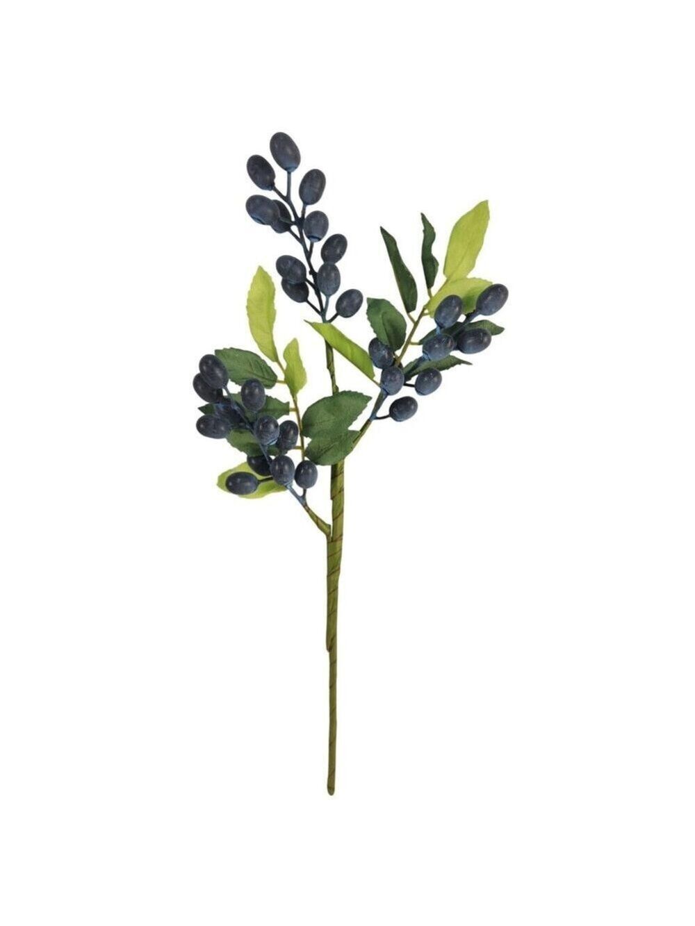 Blueberry Berry Stem 13.5 Inch Artificial Blue Berry Branch Farmhouse Lodge Cabi